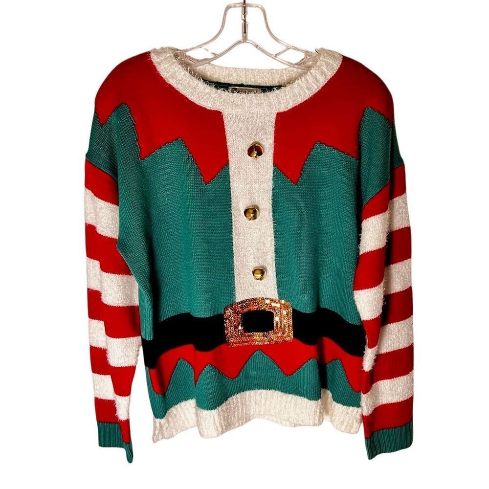 Christmas Sweater Elf with Bells Major Label New With Tags Size Medium